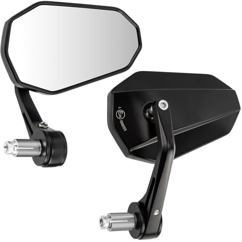 CICMOD Motorcycle Mirrors Motorbike Bar End Mirrors Rearview Side Wing Mirrors Universal Fit 7/8 Handlebar - 1 Pair
