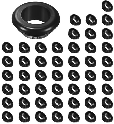M METERXITY 50-Pack Anelli Di Gomma Per Cavi, Foro 17mm Diametro Interno 14mm Guarnizione Ad Anello Per Cablaggio, Cavi, Automobili, Montanti Metallico, Guarnizione Per Auto [Nero]