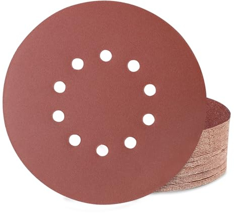 Huopueit 40 Pièces Disque Abrasif 225 mm 10 Trous Grain 180 Papier Disque Poncage pour Cloisons Sèches Ponceuse Girafe