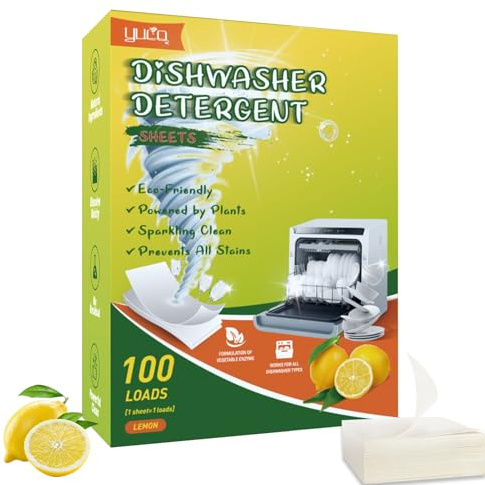 100 Stück Spülmaschinentabs Ohne Plastik Geschirrspültabs Ohne Chemie Spülmaschinenblätter Kraftvolle Reinigung Spültabs Spülmaschine Schnell Löslich Tablets Dishwasher Sheets Keine Rückstände