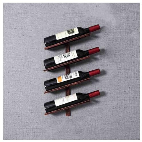 Étagère à vin murale à suspendre - Support de rangement mural en fer pour bouteille de vin - Décoration de bar, comptoir de bouteilles, bar en métal, étagère à liqueur - Pour cave de cuisine (laiton