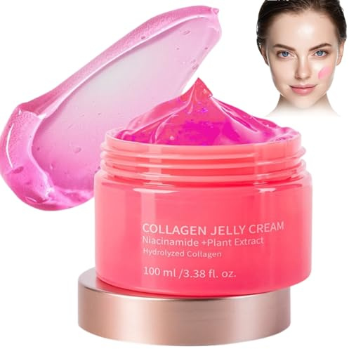Collagen Jelly Cream, Day Night Cream for Women Anti Aging, Korean Moisturiser with Niacinamide & Hydrolyzed Collagen, Anti Wrinkle Face Cream, Face Moisturiser for Women, Brightening, Hydrating