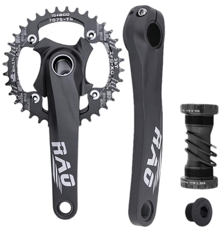 XIAOXIAOYU Set di manovelle per bicicletta da tutto il terreno, manovella da ciclismo integrata cava, 17 cm, vassoio stretto largo in lega di alluminio e pedivella per ciclismo su strada