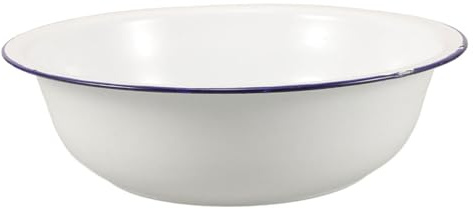 Lavabo Esmaltado Retro Blanco de 32cm, Diseño Vintage