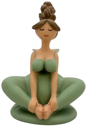 Gall&Zick Sitzende Yoga Engel Figur – Handbemalte Resin Skulptur in Meditationspose, Dekofigur für Wohnzimmer, Yoga-Raum & Geschenkidee für Achtsamkeit & Entspannung (Türkis Sitzend)