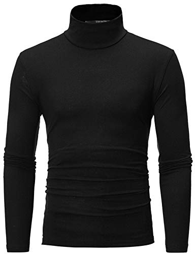 Camiseta Térmica Hombre Camisetas Térmica Manga Larga Invierno Camisa Algodón Cálido Cuello Alto Ligero Ropa Interior Funcional para Hombre Top Elástica Y Transpirable