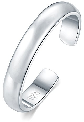 BORUO Anillos para dedo del pie – Anillo de plata de ley – Elegantes anillos de dedo del pie para mujer – Anillos de plata de ley 925 elegantes – Anillos de dedo del pie para mujer con bolsa de