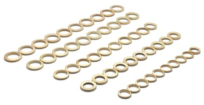 Assortiment de Bagues de Raccord │ 30 pièces │ Ø 10/11/12 mm │ laiton │ acier │ pour charnières de porte Diamètre │ Assortiment de Bagues de Montage │ Assortiment de Joint de Cuivre │ by FD-Workstuff