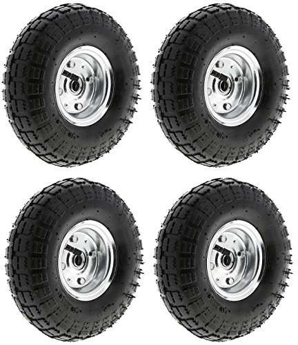Masterpart Pneumatic 10 Sack Truck Wheelbarrow Tyres, 4 Pack | Trolley Wheel, Cart Tyre Wheels