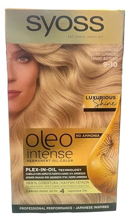 Syoss Oleo Intense Permanente Intensive Ölfarbe, 9-10, 3er Pack Ammoniakfrei, Dunkelbraun