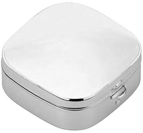 SILBERKANNE Pillendose, Zahndose, Haardose 4,5x4,5x1,5 cm Premium Silber Plated edel versilbert in Top Verarbeitung.