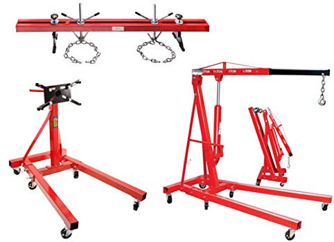 otgerlensker products Motorkran 2000 kg + Motorständer Motorhalter 900 KG + Motorbrücke 500 kg