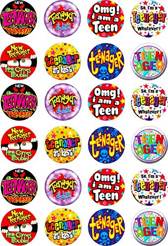 24 edible 13th Teenager Kids Birthday Party celebration style decorations Iced Icing fondant CupCake Fairy Cake Bun Toppers