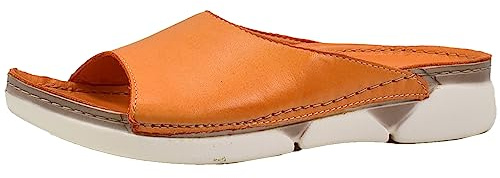 Andrea Conti Damen Pantolette Leder breiter Riemen sportliche Laufsohle 0529610, Größe:38 EU, Farbe:Orange