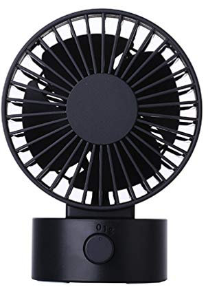 QREZ Mini Ventilateur De Table, Petit Ventilateur Portable Ventilateur USB Chargeur De Bureau 500mAh Mini Ventilateur Extérieur De Bureau Portable pour Bureau À Domicile,Noir