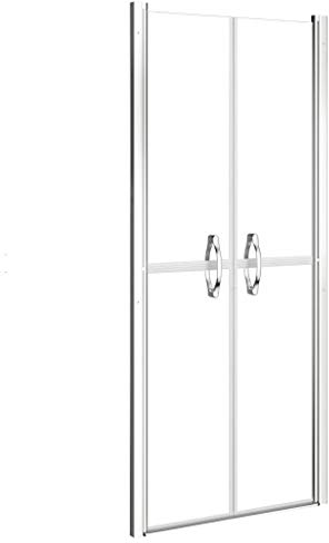 vidaXL Duschtür Nischentür Pendeltür Schwenktür Duschabtrennung Dusche Duschwand Duschkabine Glastür Alurahmen Transparent ESG 86x190cm