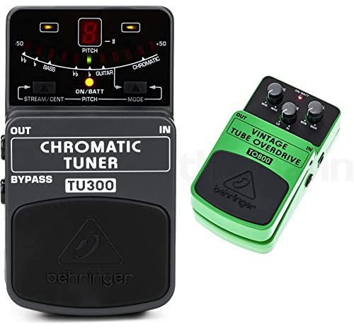 Behringer Vintage tube overdrive TO800 OverdriveEffektpedal & TU300 Chromatic Tuner Stomp Box, Grau