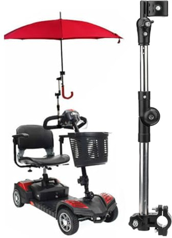 Soporte de Paraguas para Silla de Ruedas, Soporte de Paraguas para Bicicletas Familiares, Bicicletas, Vehículos Eléctricos, Carros Y Sillas de Ruedas con Ruedas