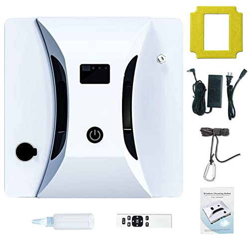 JINTAOMA Robot lavavetri con Serbatoio da 40 ml, Robot Elettrico per la Pulizia dei vetri, spruzzo d'Acqua Automatico, Uscita vocale, Telecomando, per Vetro, Piastrelle, specchi