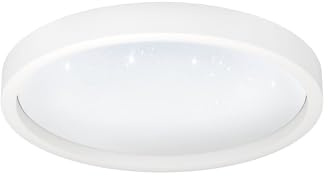 EGLO connect.z Smart Home LED Deckenleuchte Montemorelos-Z, Kristall-Effekt | ZigBee, App und Sprachsteuerung Alexa, warmweiß-kaltweiß, RGB, dimmbare Deckenlampe in Weiß, Ø 42 cm