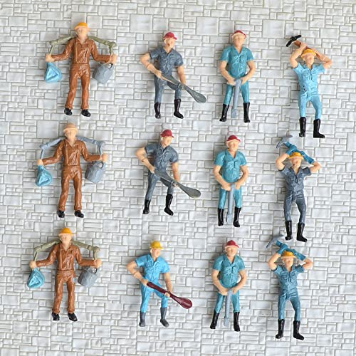 SPORTARC 12 Stück Personenfiguren im Maßstab 1:48, Modelleisenbahnen, architektonische Kunststoff-Figuren, kleine Menschen sitzen und stehen, für Miniatur-Szenen