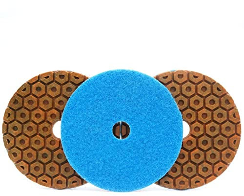 3 Stück 10,2 Cm Diamant-Metall-Polierpads, Kupferbindung, Schleifscheibe, Boden-Schleifscheibe Für Beton, Granit, Marmor, Stein,Körnung 50