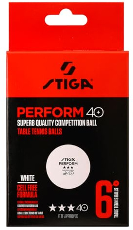 Stiga Tischtennisbälle Perform 6-Pack ABS, 3-Star Weiß