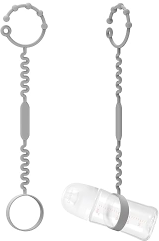 2er-Pack Cup Catcher Silikon, Sicherheitsgurte Spielzeug Schnullerkette Trinkbecher Beißring Halteriemen für Kinderwagen Babytrage/Wippe Hochstuhl Autositz, 100% BPA-frei