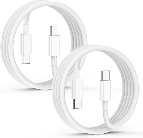 USB C auf USB C Kabel 2M 2Pack, 60W Ladekabel Schnellladekabel für iPhone 17 Pro Max/16 Pro/16 Pro Max/15 Pro/15 Plus, MacBook Pro Air, iPad Pro/Air, Samsung Galaxy S25/S24, Pixel