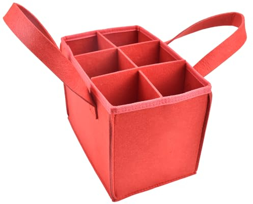 LANSKYLAN Flaschentasche Filz Flaschenhalter 6er Träger Flaschenträger 6 Flaschen Wiederverwendbar Filztasche Männerhandtasche 24*18*16cm Weinflasche Tasche Filz für Flaschen Bierflaschen Weinflasche