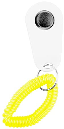 Akozon Hundetrainings-Clicker, Universeller Ring für Hunde und Katzen, Interaktiv, Quietschend, Bequem (White)
