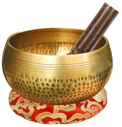 Tibetisches Klangschalen Set, 8cm Meditationsklangschale, Klangschalen Set Mit Klöppel, Klangschalenkissen Und Geschenk-Box, Meditation Yoga Klang Schüssel Für Meditation, Yoga Und Chakra