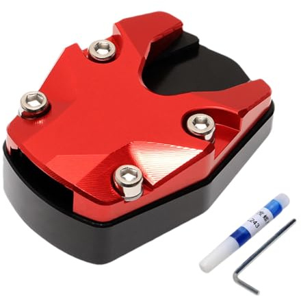 Motorrad Seitenständer Platte, Aluminium Motorrad Seitenständer Fuß, Anti Sinking Motorrad Extension Pad, Motorrad Ständer Schuh Stützplatte Hilft beim Parken Ihres
