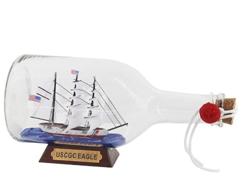 AYUNJIE Ship Model in a Glass Bottle, Ship and Boat Construction Kit for Room Mediterranean Decoration (23 * 9.2 * 11cm)