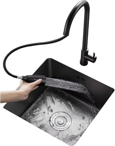 ZHENCHAO Lavabo da Cucina a Vasca Singola Mini lavello a sifone di Piccole Dimensioni per Uso Domestico Lavabo sottopiano in Acciaio Inossidabile Lavabo per Piatti Piscina per Acqua del Bag