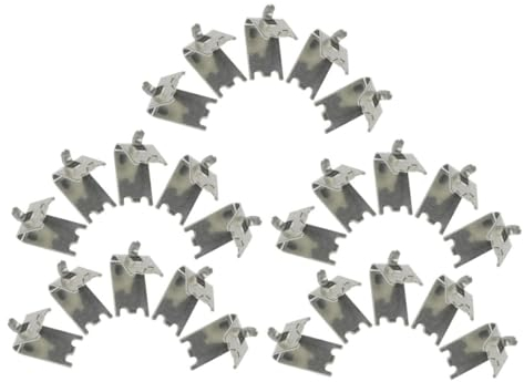 OSALADI 25Pcs Freezer Shelf Clips Stainless Steel Refrigerator Rack Support Clamps Easy Install Cooler Shelf Bracket Raised Edge Z Clamps