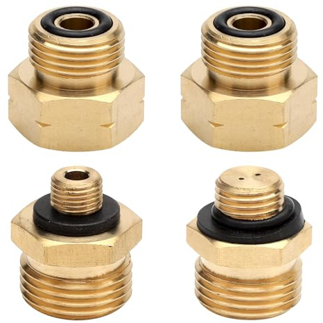 Gasflaskor, adapter, 4 delar, gasflaskor, adapter, set, Europa, gasadapter, tillverkad av mässing för anslutning av tryckregulatorer till utloppsgasflaskor