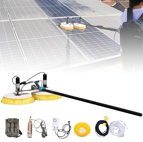 HENGCMM Waschbürste mit Teleskopstie, Solar-photovoltaik-Panel-reinigungsbürste, PV Anlage Reinigung, Wasserbesen mit Teleskopstiel, Teleskop Waschbürste, Wintergarten Reinigungsset,10M/32.8FT