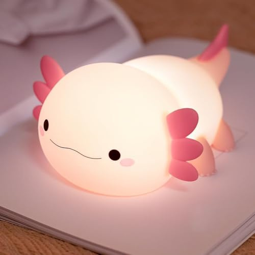 BUDZ Night Light —3D Cute Axolotl Light, USB Powered, Touch Control & Timer, Perfect for Kids Bedroom,Best Birthday Gift for Kids [Energy Class G] (Axolotl)