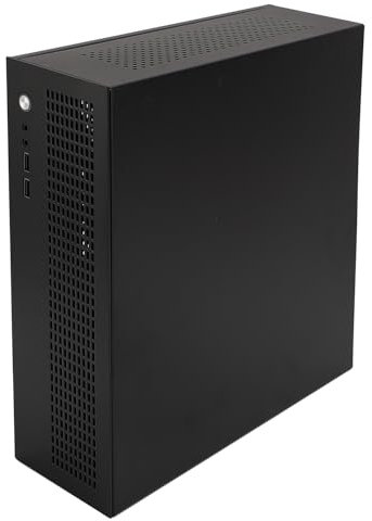 Caja para Mini PC Micro ATX ITX, Caja para Computadora de Escritorio ITX con USB 2.0 y Puertos de Sonido, Chasis de Computadora Pequeña SSD HDD con Orificios Reservados para Juegos