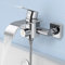 OTOmitra Grifo mezclador para bañera con interruptor de presión, montaje en pared, de latón, cromado
