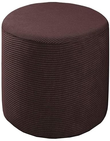 Hockerbezug Quadratisch 35x35/40x40/60x60 Fußhocker Bezug Ottomane Rund Schonbezug Stretch Husse für Fußhocker Ottomanischer Hocker-Bezug Überzug Hocker Protector Waschbar(#3,Diameter:50cm)