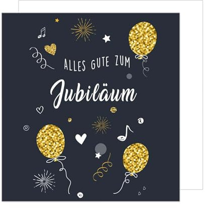 Edition Seidel Premium quadratische Glückwunschkarte zum Jubiläum mit Umschlag. Jubiläumskarte Ehrentag Grußkarte Billet Mann Frau Feier Firma (JQ101 SW025)