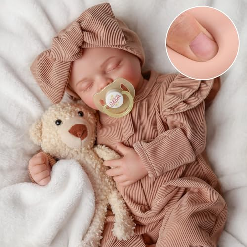 JIZHI Reborn-Baby Mädchen – 17 Zoll Große Lebensechte Reborn-Babypuppen mit Vinylkörper, Realistische Reborn-Puppen mit Kleidung und Zubehör für Kinder ab 3 Jahren