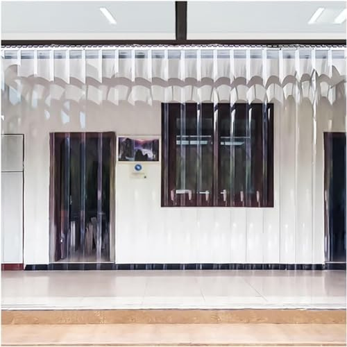 LNNW PVC Streifenvorhang Klarer Kunststoffstreifen-Türsatz for Tor, Tür, Weg, Gefrierschrank, Vorhänge, Kunststoff-Lagervorhang (Größe: 1,65 x 2,2 m) Für Lager Garagentor Gefrierschrank Eingang