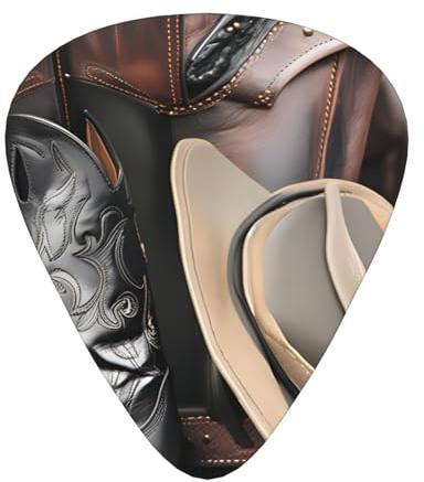 WBQLSL Púas de guitarra Cowboy Black Hat Western Boots (finas/medianas/gruesas) adecuadas para todo tipo de instrumentos de cuerda,