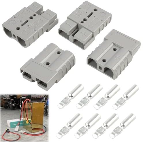 4 Pezzi Connettori Batteria 50A 600V, Connettori per Batteria, Connettore Della Batteria, Connettori Rapidi per Auto, e Sistemi Solari - Alta Conduttività con Copertura in Gomma Protettiva