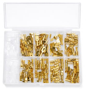 AUTO OCCASION 120Pcs Wire Spade Connector Crimp Terminal Block Kit | 2.8/4.8/6.3mm, Quick Splice Male and Female, Car Audio Speaker, Electrical Wiring, Assortment Kit