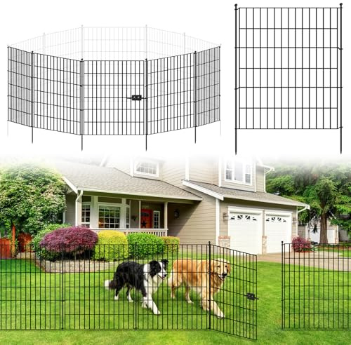 5stück Steckzaun Metall 101x71cm Steckzaun für Hunde,Dekorativer Gartenzaun | Rostfreier Metallzaun, Hundezaun für den Außenbereich, Zaun für Hunde,Tierzaun als Barriere, Gitterzaun Set für Blumenbeet