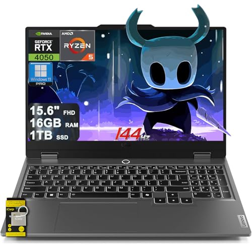 Lenovo LOQ Gaming Laptop 15.6 FHD 144Hz (100% sRGB G-SYNC) AMD Quad-core Ryzen 5 7235HS 16GB DDR5 1TB SSD GeForce RTX 4050 Backlit Nahimic Privacy Camera Rapid Charge Win11Pro w/ICP Hub